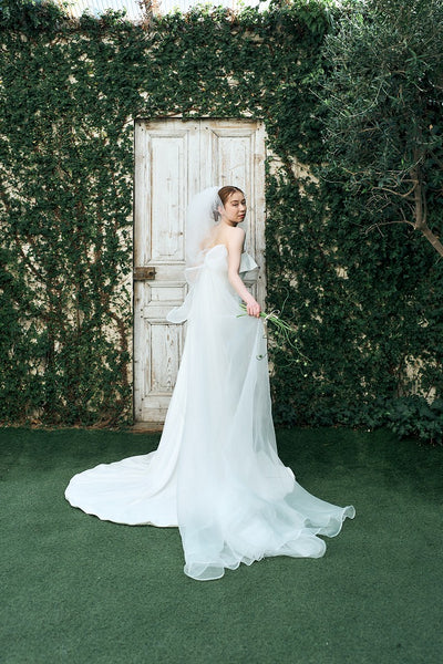 2way バックリボン フレアトップ ソフトマーメイドドレス(W343)