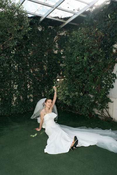 2way バックリボン フレアトップ ソフトマーメイドドレス(W343)