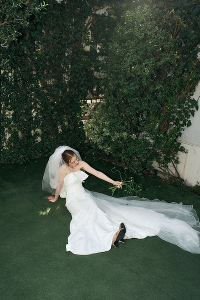 2way バックリボン フレアトップ ソフトマーメイドドレス(W343)