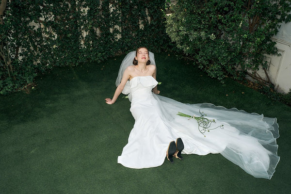 2way バックリボン フレアトップ ソフトマーメイドドレス(W343)