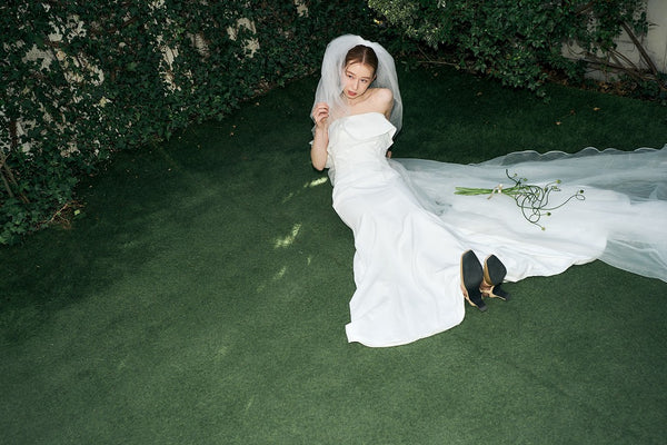 2way バックリボン フレアトップ ソフトマーメイドドレス(W343)