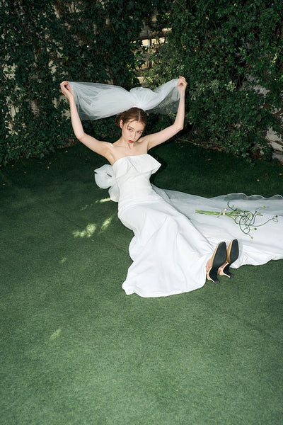 2way バックリボン フレアトップ ソフトマーメイドドレス(W343)