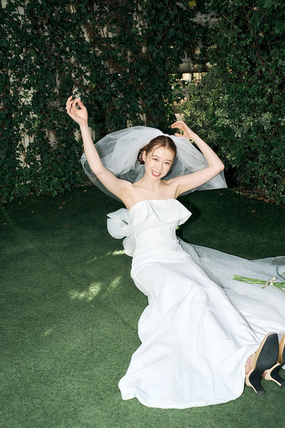 2way バックリボン フレアトップ ソフトマーメイドドレス(W343)