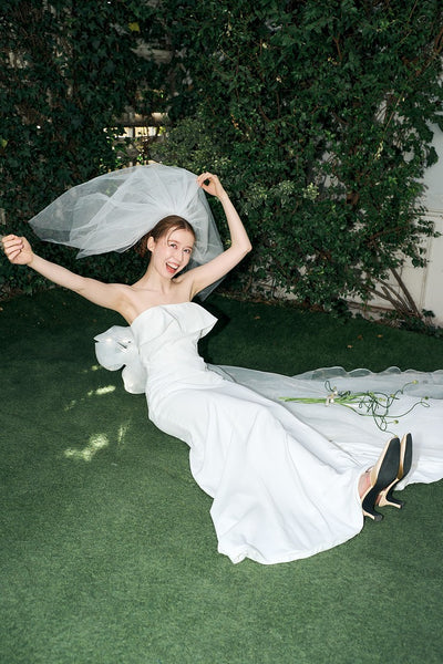 2way バックリボン フレアトップ ソフトマーメイドドレス(W343)