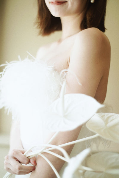 オーストリッチ フェザー ソフトマーメイドドレス(W349)