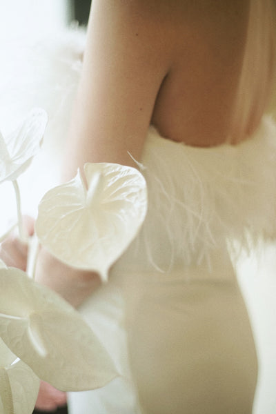 オーストリッチ フェザー ソフトマーメイドドレス(W349)