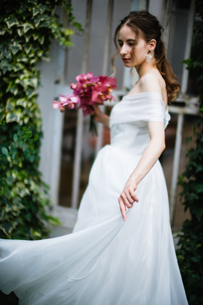 オーガンジーサテン オフショルダードレス(W264)