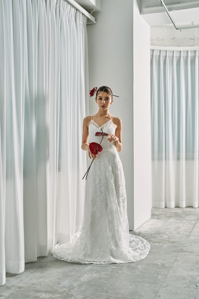 総レース キャミソール スレンダードレス(W326)