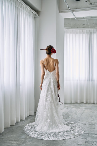 総レース キャミソール スレンダードレス(W326)