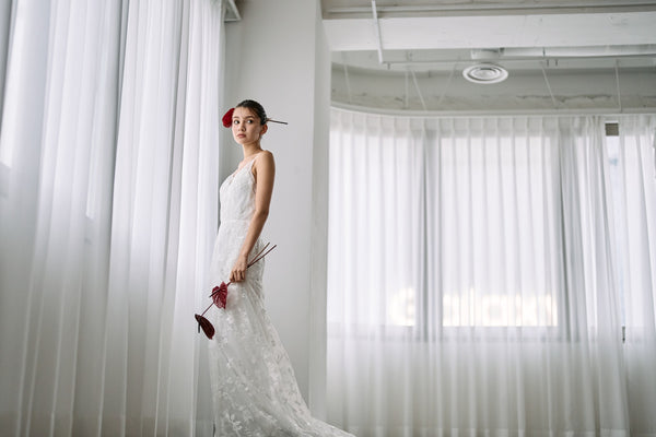 総レース キャミソール スレンダードレス(W326)