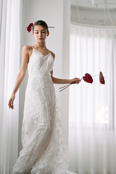 総レース キャミソール スレンダードレス(W326)