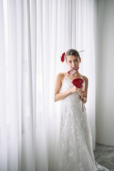 総レース キャミソール スレンダードレス(W326)