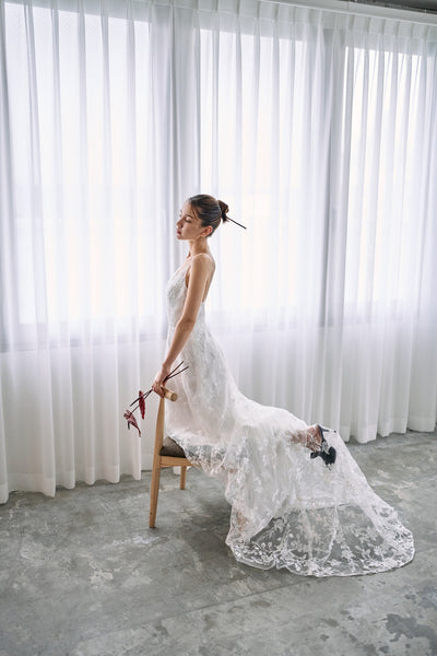 総レース キャミソール スレンダードレス(W326)