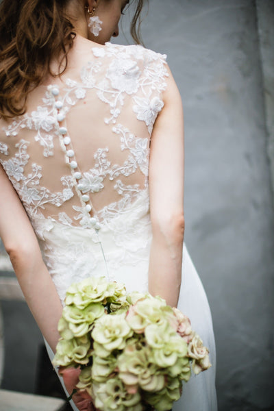 花柄刺繍 ソフトマーメイドドレス(W263)