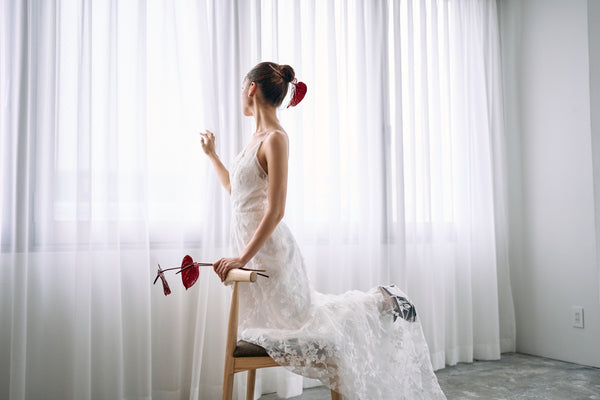 総レース キャミソール スレンダードレス(W326)