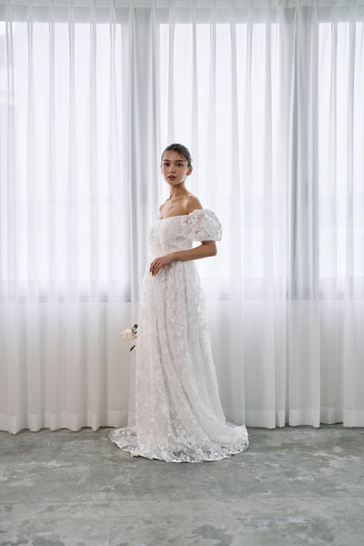 2way 総レース パフスリーブドレス(W295)