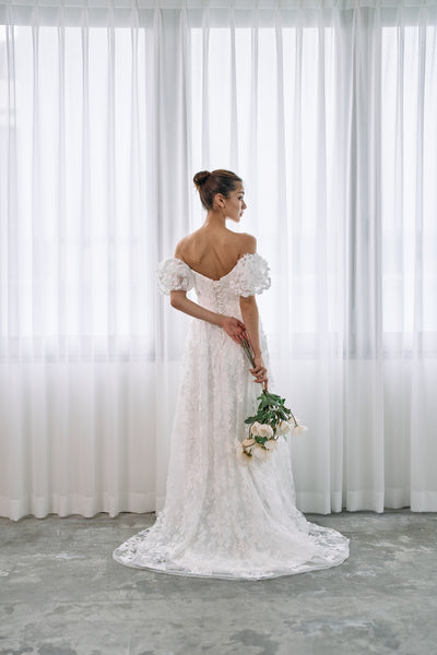 2way 総レース パフスリーブドレス(W295)