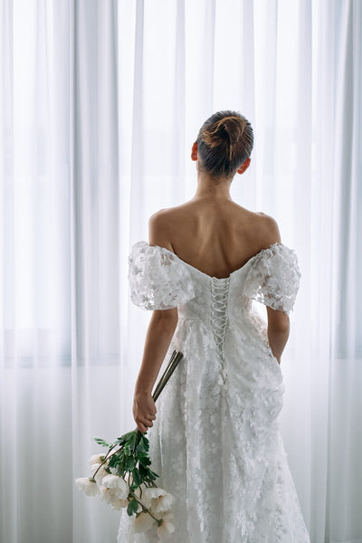 2way 総レース パフスリーブドレス(W295)