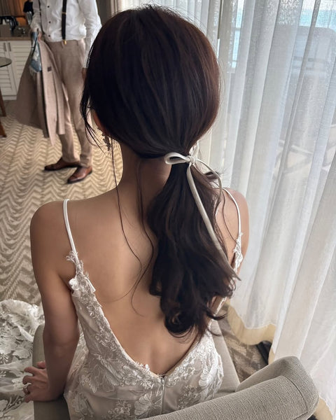 刺繍 総レース ソフトマーメイドドレス(W371)