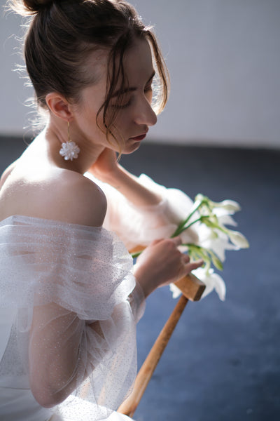 オフショルダー ロングスリーブ ソフトマーメイドドレス(W244)