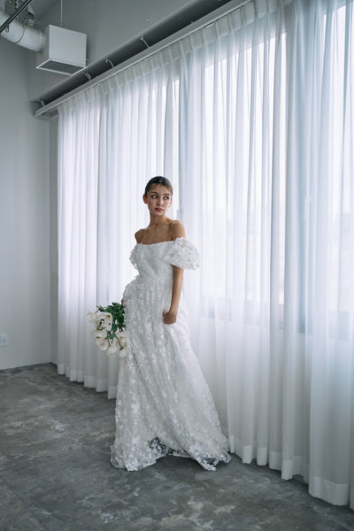 2way 総レース パフスリーブドレス(W295)