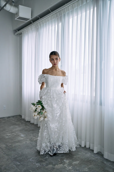 2way 総レース パフスリーブドレス(W295)