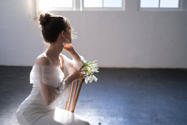 オフショルダー ロングスリーブ ソフトマーメイドドレス(W244)