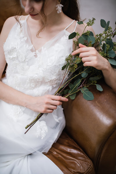 フレアデザイン 刺繍 シフォンドレス(W256)