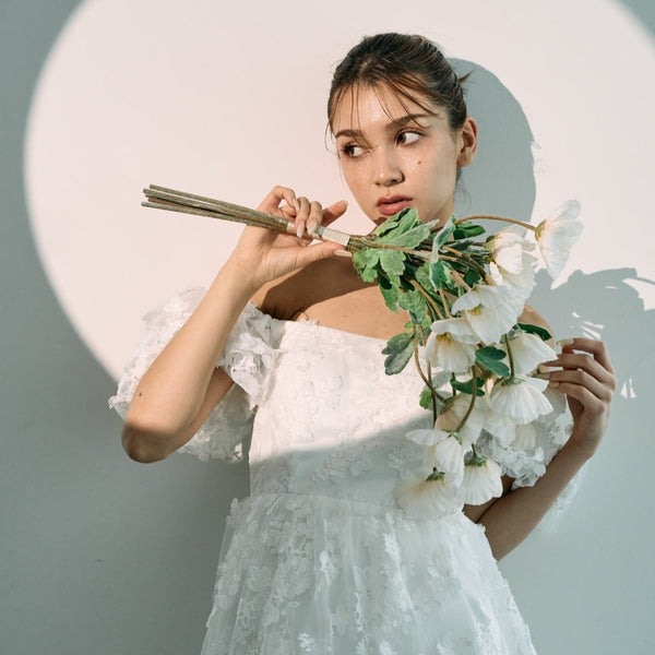 2way 総レース パフスリーブドレス(W295)