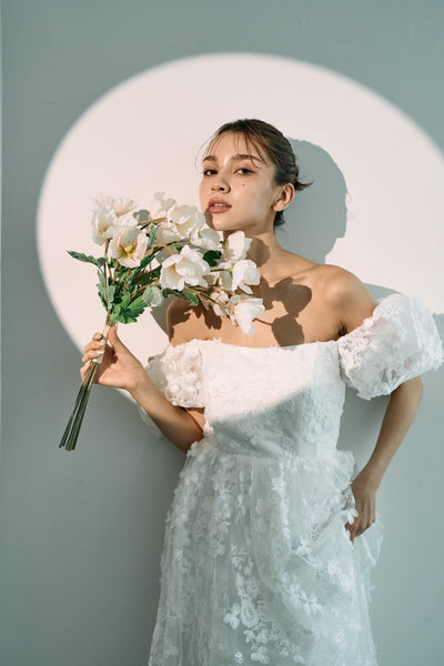 2way 総レース パフスリーブドレス(W295)