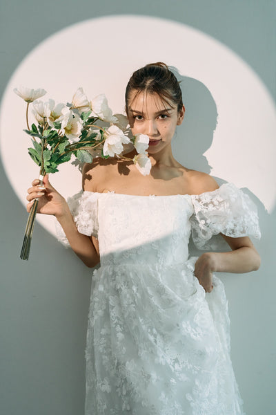 2way 総レース パフスリーブドレス(W295)