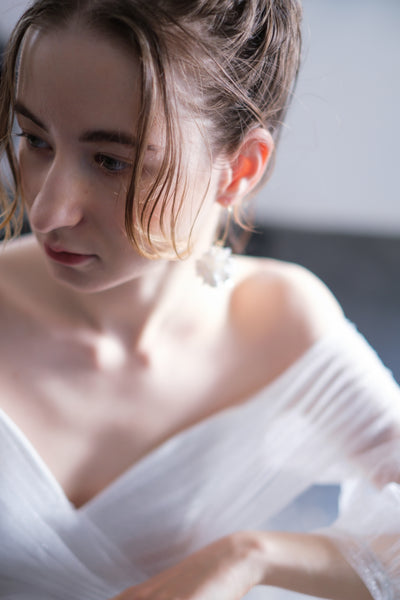 オフショルダー ロングスリーブ ソフトマーメイドドレス(W244)