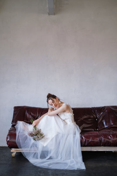 フラワーレース ノースリーブ チュールドレス(W238)