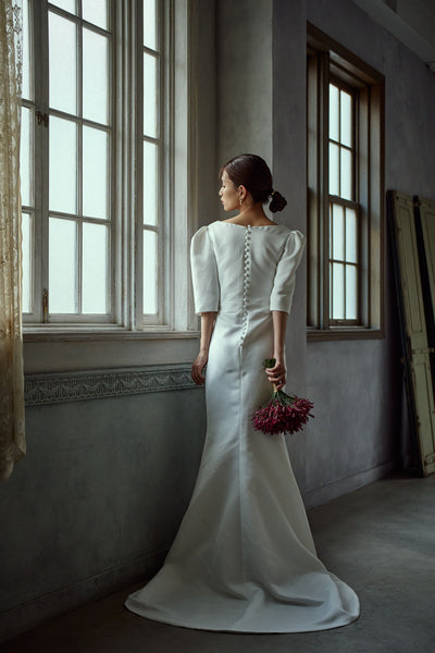 七分袖 Vネック ソフトマーメイドドレス(W287)