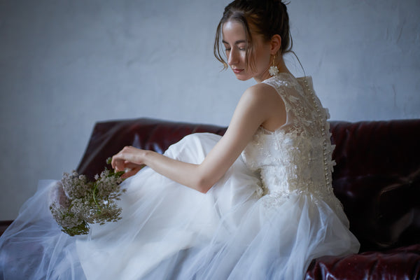 フラワーレース ノースリーブ チュールドレス(W238)