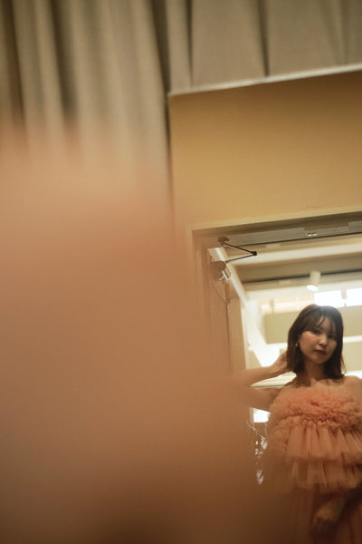 フリル チュールドレス コーラルピンク(W347CP)