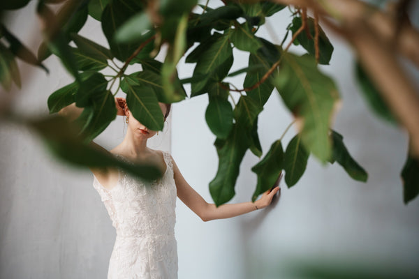 刺繍 総レース バックV ソフトマーメイドドレス(W255)