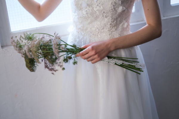 フラワーレース ノースリーブ チュールドレス(W238)