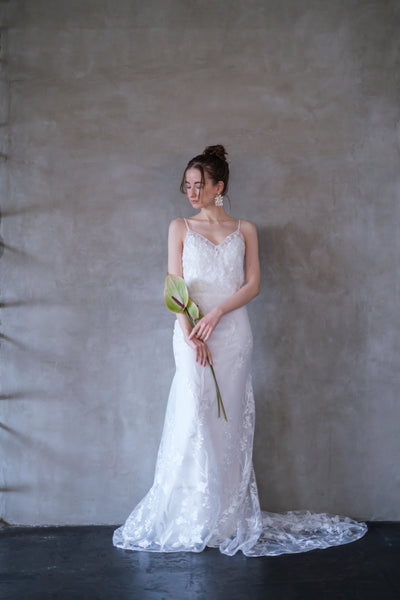 刺繍レース キャミソールドレス(W247)