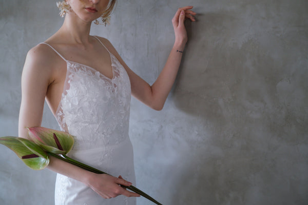 刺繍レース キャミソールドレス(W247)