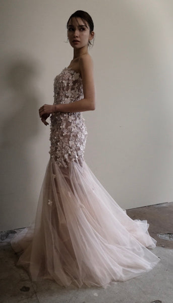 フラワーレース チュール マーメイドドレス(W360)