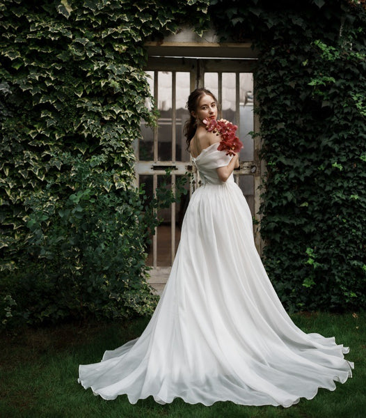 オーガンジーサテン オフショルダードレス(W264)