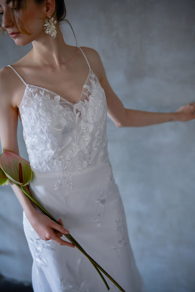 刺繍レース キャミソールドレス(W247)