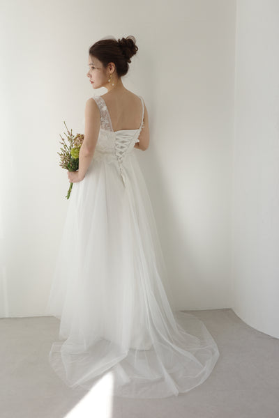 フラワーレース Vネック エンパイアラインドレス(W212)