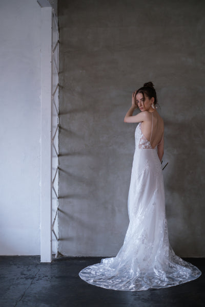 刺繍レース キャミソールドレス(W247)