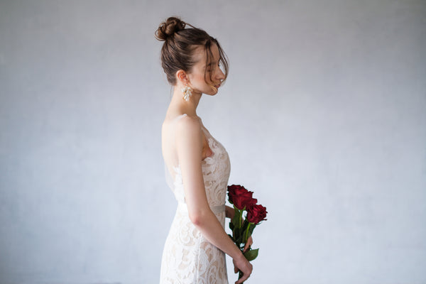 バックV レース スレンダードレス(W27)