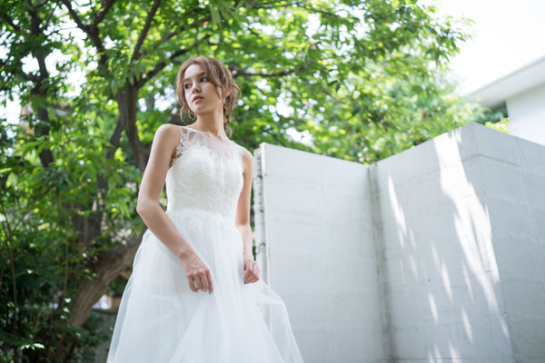 ノースリーブ レース Aラインドレス(W229)