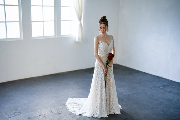 バックV レース スレンダードレス(W27)