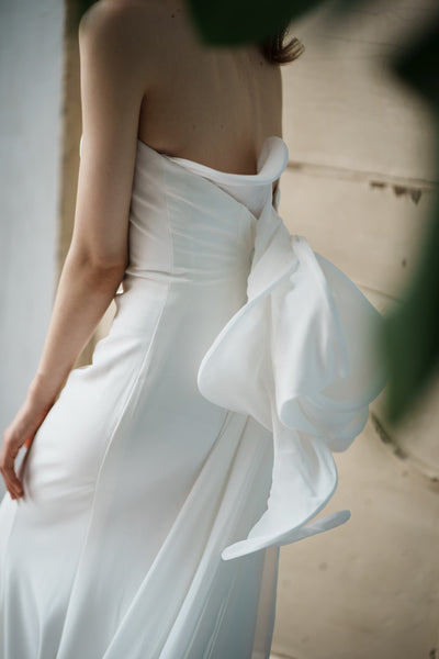 2way バックリボン ベアトップ ソフトマーメイドドレス(W265)