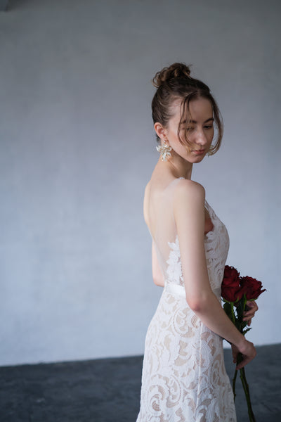 バックV レース スレンダードレス(W27)